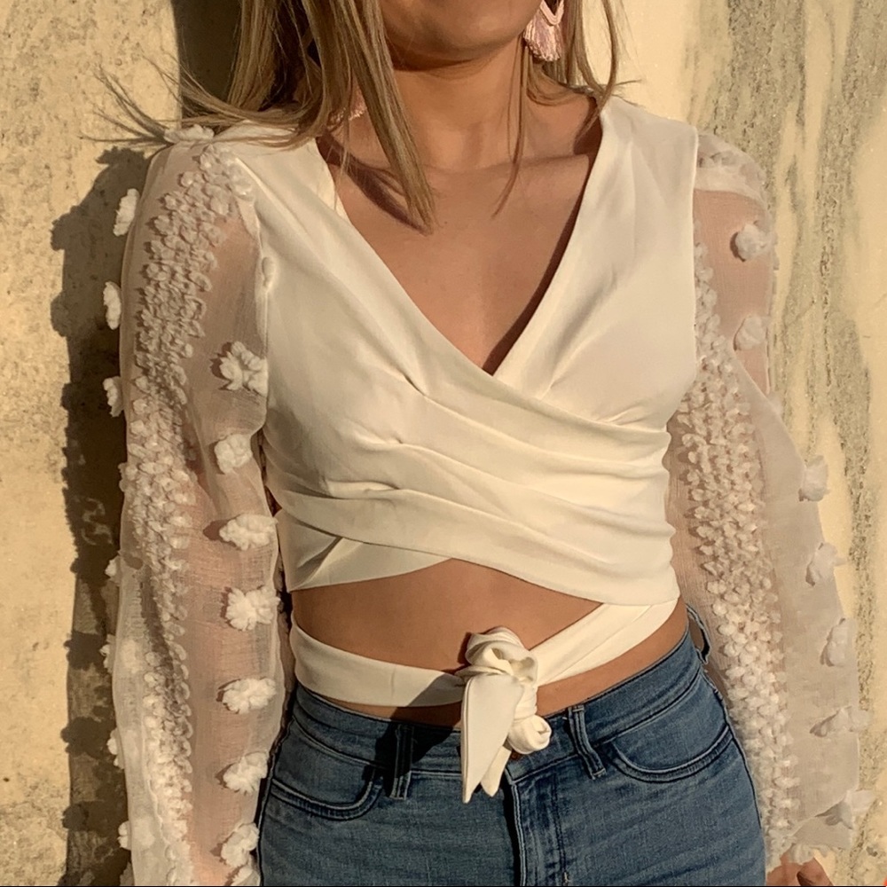 White Wrap Top